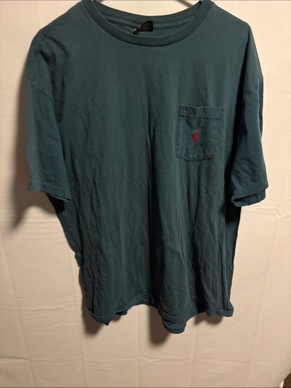 Ralph Lauren Teal Short Sleeve Pocket Tee with Red Pony